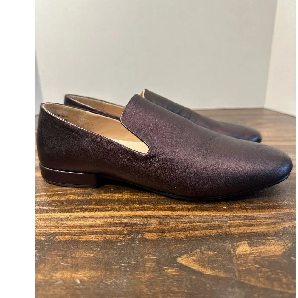 Liendo by Seychelles Anthropologie Bronze Leather Loafer Woman Sz‎ 6 Dress Shoe